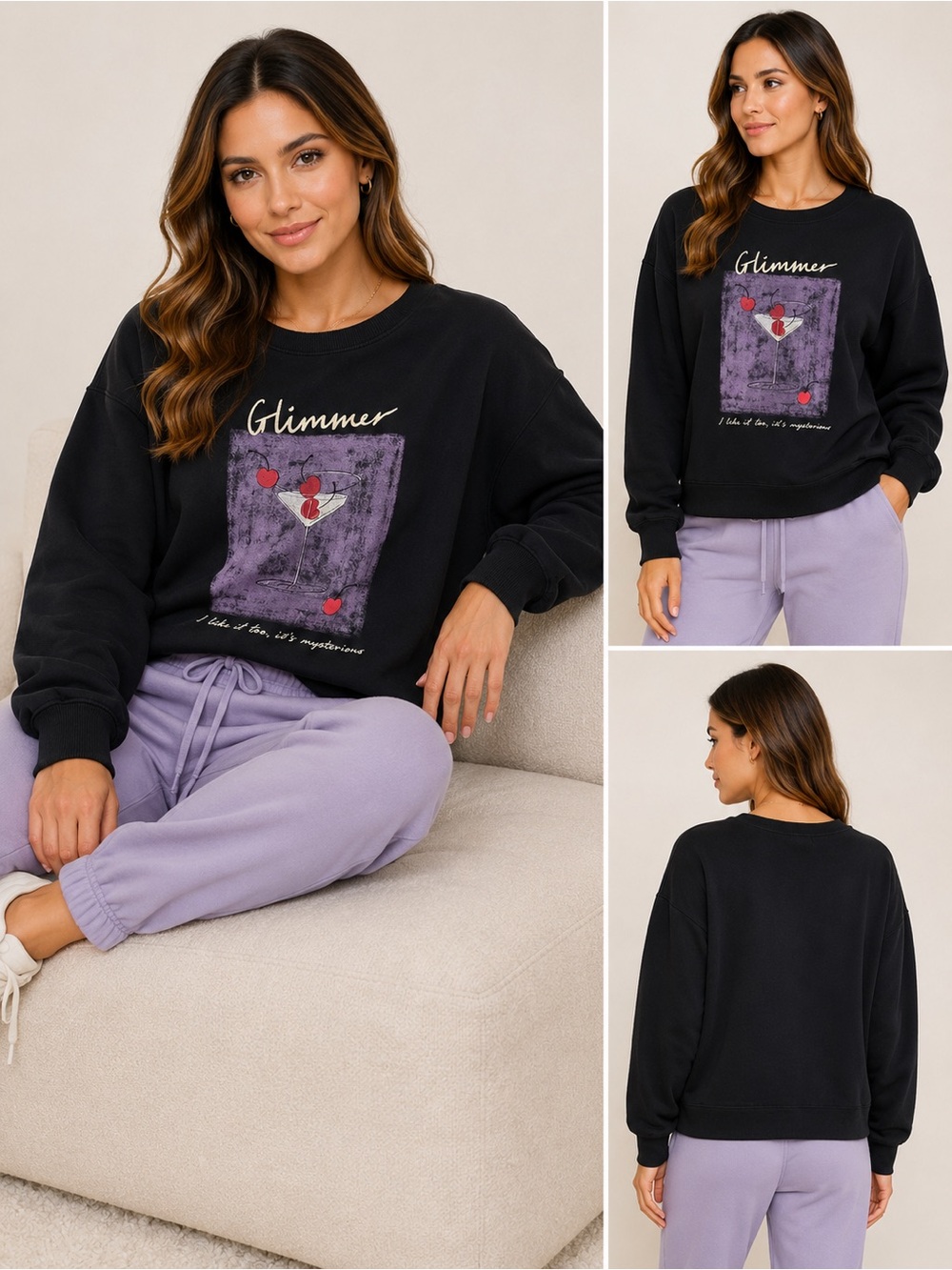 Maeve Black Graphic 'Glimmer' Pullover Sweatshirt